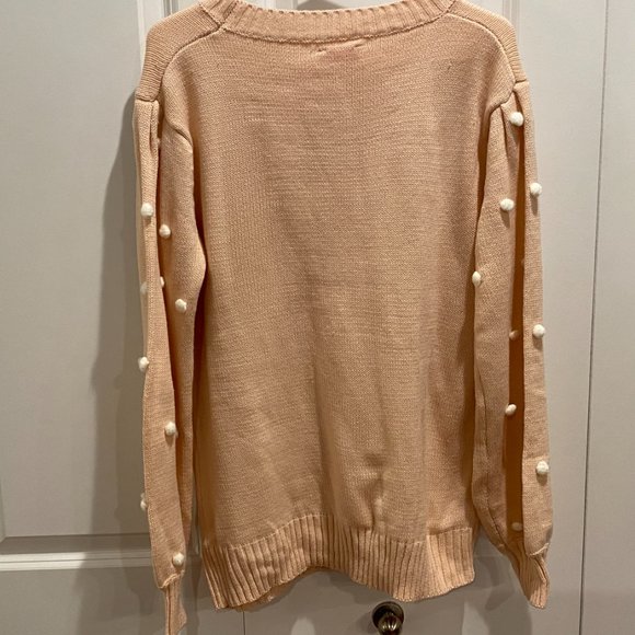 Pink Lily Blush Pom-Pom Sweater - Picture 3 of 7